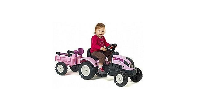 Falk Princess Tractor Pink + Aanhanger 2/5