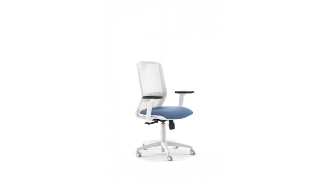 Geen Merk LF-2021525 Bureaustoel Linea Tekna White 01 L.blauw/wit Met 3D Armleuning