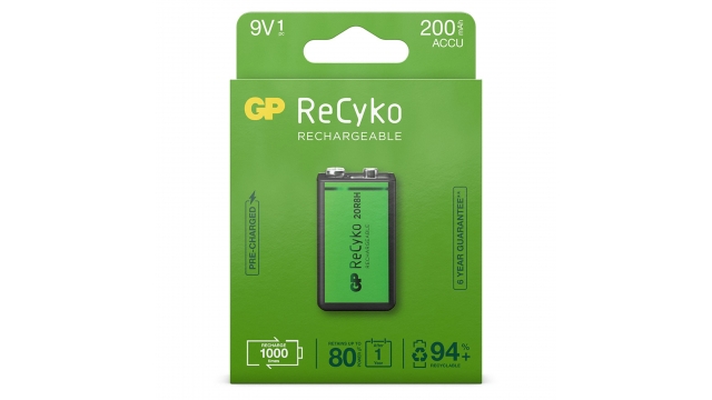 GP Recyko Gp Oplaadbaar Batterij 9v A1 200mah