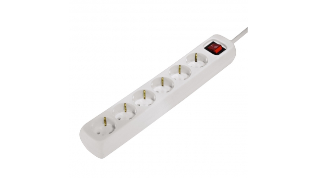 Hama Distribution Panel 6 Sockets With Switch Child-proof 1.4 M White