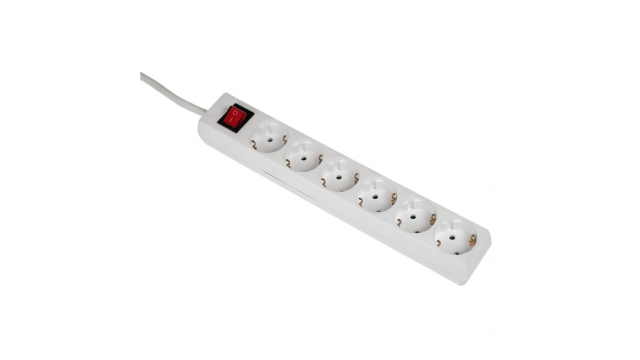 Hama 6-Way Power Strip With Switch And Child Protection 5 M White