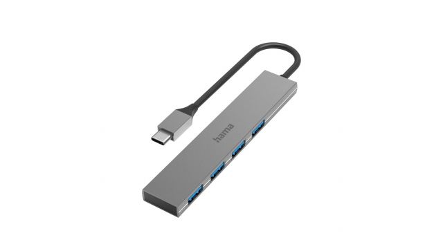 Hama USB-C-hub 4-poorts USB 3.2 Gen1 5 Gbit/s Alu Ultra Slim