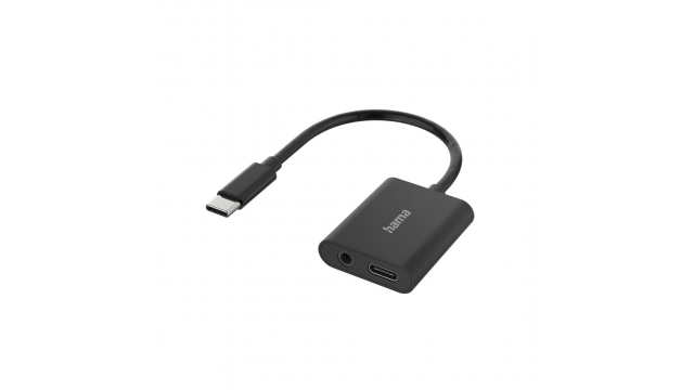 Hama Audio-adapter 2in1 USB-C-St. - 3,5-mm-jack/USB-C-aansl. Audio + Opladen