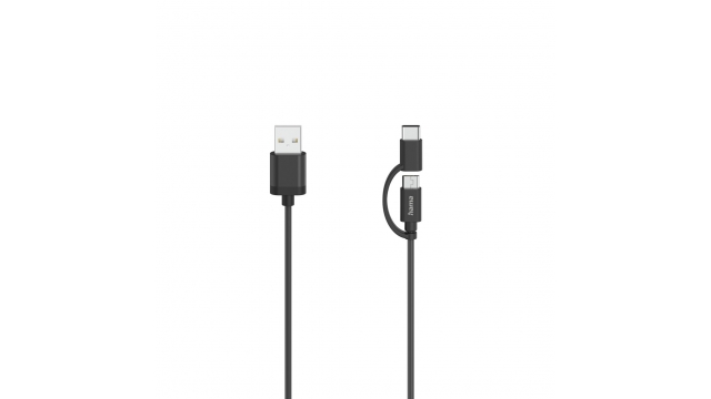 Hama Micro-USB-kabel 2in1 Incl. Adapter Naar USB-C USB 2.0 0,75 M