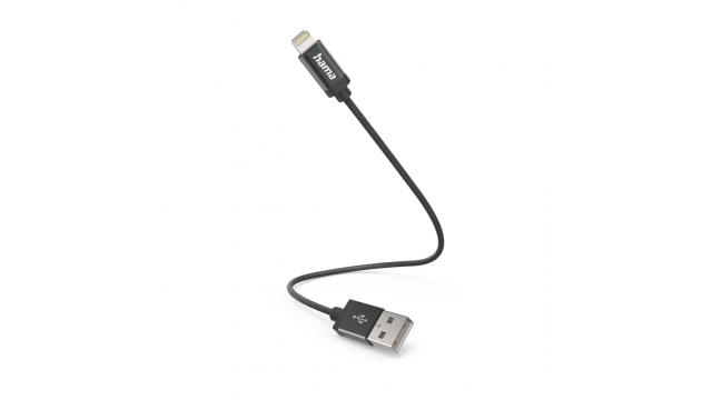 Hama Oplaadkabel USB-A - Lightning 0,2 M Nylon Zwart