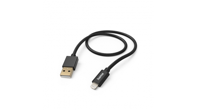 Hama Oplaadkabel Fabric USB-A - Lightning 1,5 M Nylon Zwart