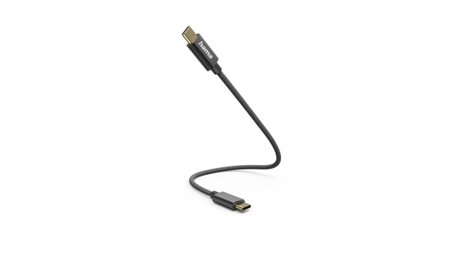 Hama Oplaadkabel USB-C - USB-C 0,2 M Nylon Zwart