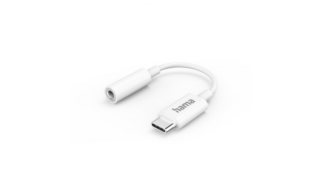 Hama Aux-adapter USB-C – 3,5-mm-jack-aansluiting Wit