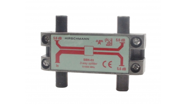 Hirschmann 695004596 Catv Splitter 5.6 Db / 5-1000 Mhz - 3 Uitgangen