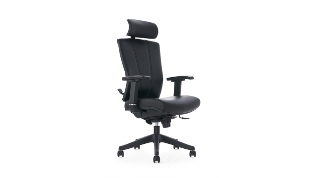Kangaro K-850160 Bureaustoel Zwart PU met Hoofdsteun