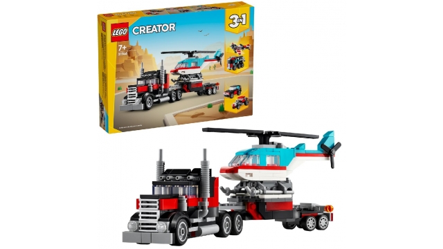 Lego Creator 31146 3in1 Flatbed Truck With Helicopter