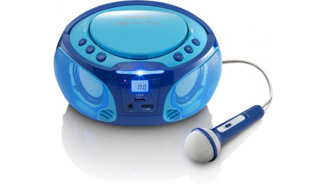Lenco SCD-650 Karaoke Radio-CD Speler met Licht en Microfoon Blauw