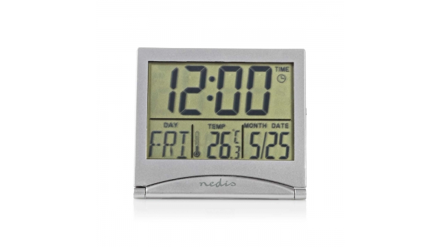 Nedis CLDK002SR Digitale Reiswekker Datum/temperatuur Zilver