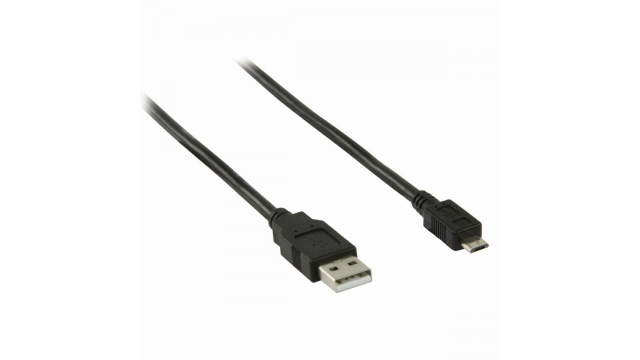 Nedis CCGB60500BK10 Usb-kabel Usb 2.0 Usb-a Male Usb Micro-b Male 480 Mbps Vernikkeld 1.00 M Rond Pvc Zwart Doos