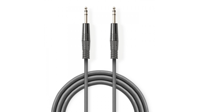 Nedis COTH23020GY15 Stereo-audiokabel 6,35 Mm Male 6,35 Mm Male Vernikkeld 1.50 M Rond Donkergrijs Kartonnen Sleeve