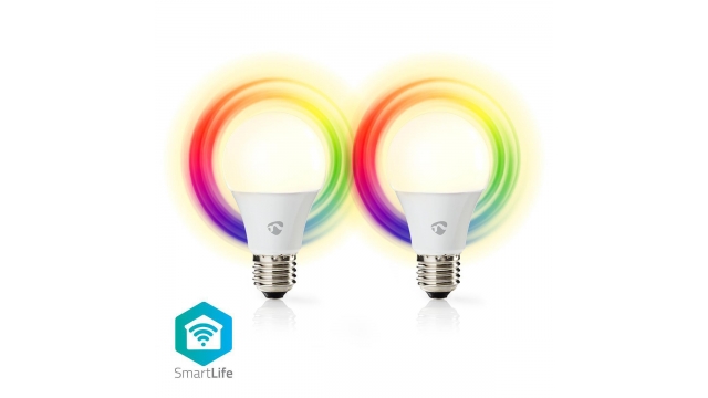 Nedis WIFILC21WTE27 Wi-fi Smart Led-lampen Full-colour En Warm-wit E27 2-pack