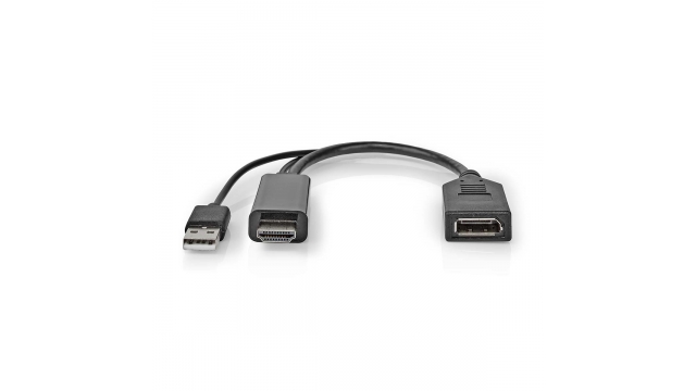 Nedis CCGP34300BK02 Hdmi™-adapter Hdmi™ Connector Displayport Male Vernikkeld Recht Pvc Zwart 1 Stuks Polybag
