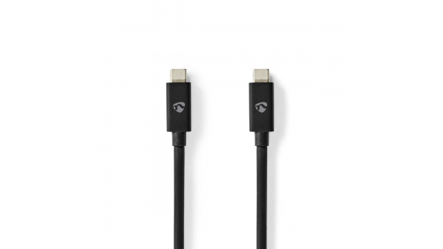 Nedis CCGB66020BK20 Usb-kabel Usb 4.0 Gen 2x2 Usb-c™ Male Usb-c™ Male 240 W 20 Gbps Vernikkeld 2.00 M Rond Pvc Cyaan Doos