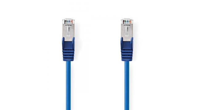 Nedis CCGL85121BU50 Cat5e-kabel Sf/utp Rj45 Male Rj45 Male 5.00 M Rond Pvc Blauw Label