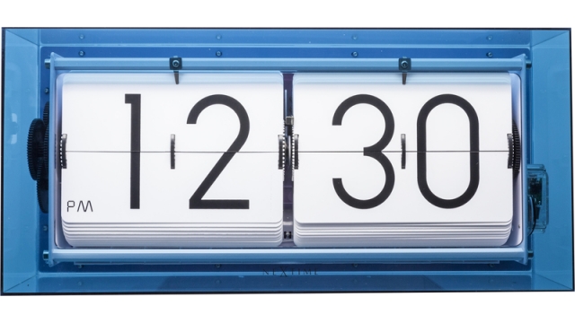 NeXtime NE-5209BL Tafel/wandklok Big Flip 36x16.7x8.5cm Acryl Blauw