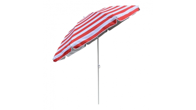 Outdoor Parasol Strepen 180 cm Rood/Wit