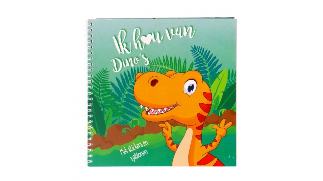 Kleurboek Ik Hou Van Dinos + Stickers en Sjablonen