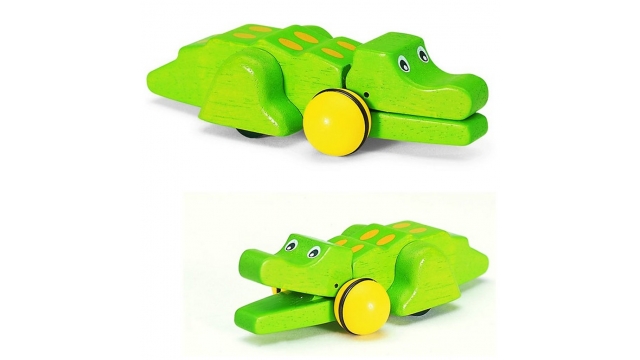 Pintoy Houten Pull-Back Krokodil 13,5cm