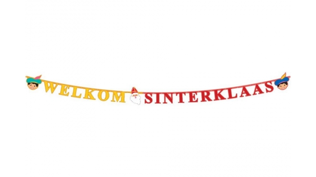 Sint en Piet Welkom Sinterklaas Slinger 3M