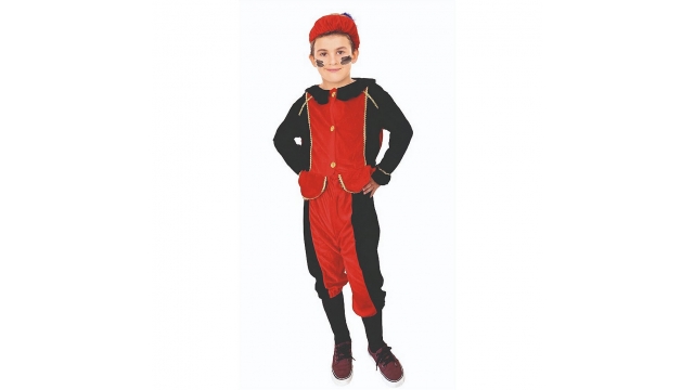 Verkleedset Pietenpak Rood-Zwart 3-5 Jaar