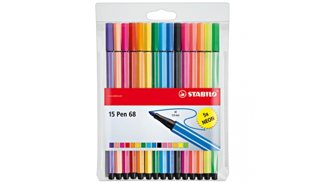 Stabilo Viltstiften Pen 68 10 Stuks + 5 Neon