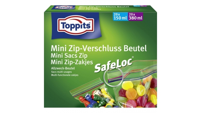 Toppits Safeloc Mini Zip-Zakjes 150 ml + 380 ml 40 Stuks