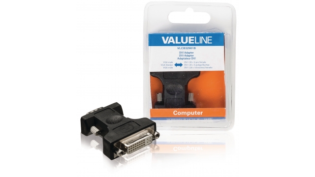 Valueline VLCB32901B Vga-adapter Vga Male - Dvi-i 24+5-pins Female Zwart